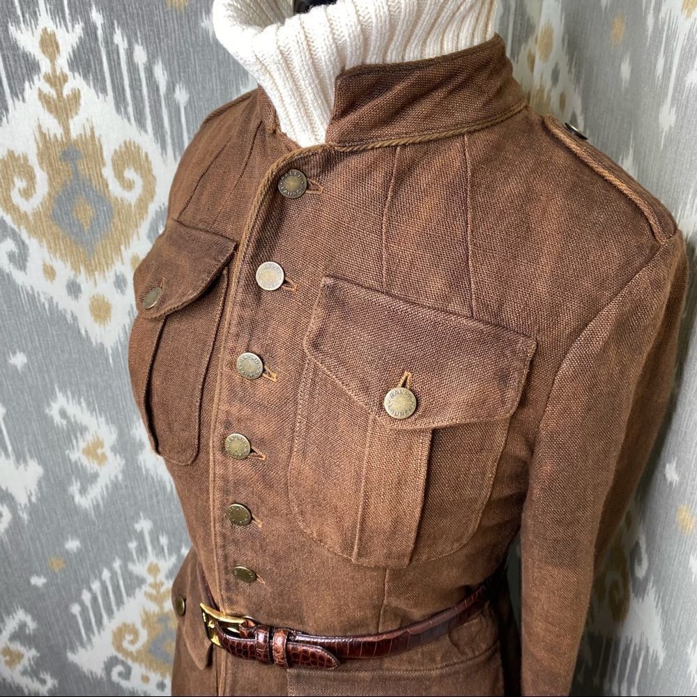 Ralph Lauren Collection Italian Linen Winslow Antique Brown Field Jacket